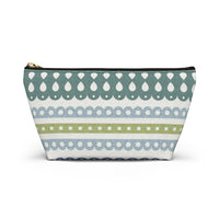 Ribbon Candy Accessory Pouch w T-bottom in Green